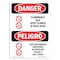 Signmission Safety Sign, OSHA, 18" Height, Rigid Plastic, Flammable Gas Keep Flame Away Spanish OS-DS-P-1218-VS-1238 - alternate 1